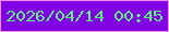 文字の大きさ：1、枠の色：ef93ee、背景の色：7f01e4、文字の色：60ef78 無料ブログパーツのブログ時計
