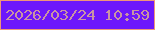 文字の大きさ：5、枠の色：ef9579、背景の色：6d17fb、文字の色：ca94a3 無料ブログパーツのブログ時計