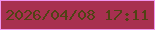 文字の大きさ：5、枠の色：ef96ee、背景の色：a83050、文字の色：514215 無料ブログパーツのブログ時計