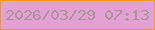 文字の大きさ：3、枠の色：ef9828、背景の色：e3a0d4、文字の色：a79691 無料ブログパーツのブログ時計