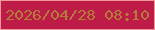 文字の大きさ：2、枠の色：ef9897、背景の色：be1b48、文字の色：b57c38 無料ブログパーツのブログ時計