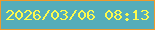 文字の大きさ：2、枠の色：ef992c、背景の色：55adba、文字の色：fdfb4d 無料ブログパーツのブログ時計