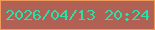 文字の大きさ：5、枠の色：ef9a5c、背景の色：b16054、文字の色：2cdeaa 無料ブログパーツのブログ時計