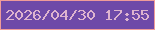 文字の大きさ：5、枠の色：ef9b99、背景の色：6e49a8、文字の色：ddb3cf 無料ブログパーツのブログ時計