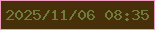 文字の大きさ：2、枠の色：ef9cbf、背景の色：473009、文字の色：6e7d3b 無料ブログパーツのブログ時計