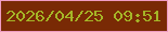 文字の大きさ：5、枠の色：ef9cc3、背景の色：792a05、文字の色：a5b527 無料ブログパーツのブログ時計
