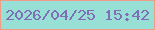 文字の大きさ：5、枠の色：ef9d89、背景の色：98dfd5、文字の色：7f6db6 無料ブログパーツのブログ時計