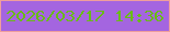 文字の大きさ：1、枠の色：ef9e9c、背景の色：a465e0、文字の色：69bc14 無料ブログパーツのブログ時計