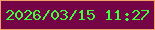 文字の大きさ：3、枠の色：efa066、背景の色：750446、文字の色：41fd3e 無料ブログパーツのブログ時計