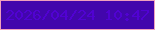文字の大きさ：3、枠の色：efa0bd、背景の色：4206ac、文字の色：5102d2 無料ブログパーツのブログ時計