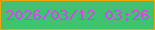 文字の大きさ：2、枠の色：efa603、背景の色：3fc36e、文字の色：d841f5 無料ブログパーツのブログ時計