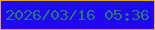 文字の大きさ：2、枠の色：efa629、背景の色：2106f6、文字の色：25796d 無料ブログパーツのブログ時計
