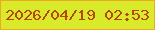 文字の大きさ：1、枠の色：efa823、背景の色：d9ea2a、文字の色：b64704 無料ブログパーツのブログ時計