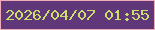 文字の大きさ：1、枠の色：efadbc、背景の色：603779、文字の色：cadf6b 無料ブログパーツのブログ時計