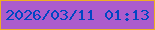 文字の大きさ：1、枠の色：efaf22、背景の色：ac5ccc、文字の色：0047c3 無料ブログパーツのブログ時計