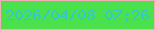 文字の大きさ：2、枠の色：efafb5、背景の色：4be14d、文字の色：33c8ce 無料ブログパーツのブログ時計