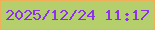 文字の大きさ：4、枠の色：efb059、背景の色：b5cf6d、文字の色：8c32ec 無料ブログパーツのブログ時計