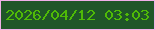 文字の大きさ：4、枠の色：efb0e8、背景の色：1f5628、文字の色：4fba07 無料ブログパーツのブログ時計