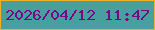 文字の大きさ：1、枠の色：efb226、背景の色：47a0a0、文字の色：7b0488 無料ブログパーツのブログ時計