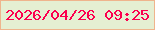 文字の大きさ：5、枠の色：efb48c、背景の色：e5efd2、文字の色：fc004e 無料ブログパーツのブログ時計