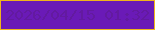 文字の大きさ：5、枠の色：efb51c、背景の色：6a1ab7、文字の色：631aa0 無料ブログパーツのブログ時計