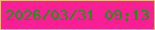 文字の大きさ：1、枠の色：efb67d、背景の色：f91e93、文字の色：0f9811 無料ブログパーツのブログ時計