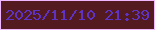 文字の大きさ：5、枠の色：efb7fe、背景の色：531a1f、文字の色：5f32c6 無料ブログパーツのブログ時計