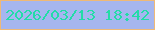 文字の大きさ：4、枠の色：efb977、背景の色：a6b6ef、文字の色：23dca7 無料ブログパーツのブログ時計