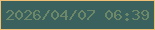 文字の大きさ：2、枠の色：efbf76、背景の色：3b615f、文字の色：6d8868 無料ブログパーツのブログ時計