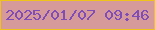 文字の大きさ：1、枠の色：efc319、背景の色：d79a9a、文字の色：804cb7 無料ブログパーツのブログ時計
