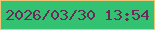 文字の大きさ：5、枠の色：efc577、背景の色：32c271、文字の色：6c2a5b 無料ブログパーツのブログ時計