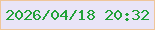 文字の大きさ：5、枠の色：efc59a、背景の色：e9e4f7、文字の色：21a138 無料ブログパーツのブログ時計