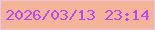文字の大きさ：4、枠の色：efc5d9、背景の色：f3b499、文字の色：bd47f4 無料ブログパーツのブログ時計