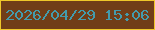 文字の大きさ：1、枠の色：efc72a、背景の色：713d18、文字の色：439bad 無料ブログパーツのブログ時計