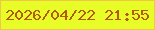文字の大きさ：4、枠の色：efc746、背景の色：e8fd28、文字の色：b05d06 無料ブログパーツのブログ時計