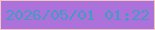 文字の大きさ：4、枠の色：efc7bd、背景の色：ad71db、文字の色：449ac1 無料ブログパーツのブログ時計