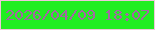 文字の大きさ：2、枠の色：efc7da、背景の色：21ee21、文字の色：a367a3 無料ブログパーツのブログ時計