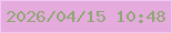 文字の大きさ：2、枠の色：efc8f4、背景の色：e5abdc、文字の色：8ea674 無料ブログパーツのブログ時計