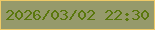 文字の大きさ：2、枠の色：efca67、背景の色：969a6b、文字の色：5a770c 無料ブログパーツのブログ時計