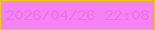 文字の大きさ：2、枠の色：efcb03、背景の色：f582f2、文字の色：ed75e9 無料ブログパーツのブログ時計