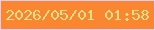 文字の大きさ：4、枠の色：efccf3、背景の色：fa8631、文字の色：e2de87 無料ブログパーツのブログ時計