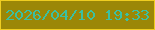 文字の大きさ：4、枠の色：efcd21、背景の色：9b8707、文字の色：3bc0a2 無料ブログパーツのブログ時計