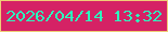 文字の大きさ：2、枠の色：efcd77、背景の色：d52265、文字の色：2df8bd 無料ブログパーツのブログ時計