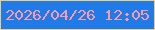 文字の大きさ：2、枠の色：efcd7b、背景の色：207be8、文字の色：f99ca7 無料ブログパーツのブログ時計