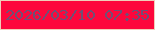 文字の大きさ：2、枠の色：efceb9、背景の色：fd073c、文字の色：704f75 無料ブログパーツのブログ時計