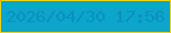 文字の大きさ：3、枠の色：efcf1a、背景の色：0da5c9、文字の色：0890c0 無料ブログパーツのブログ時計
