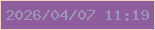 文字の大きさ：4、枠の色：efd5c0、背景の色：8f5c9e、文字の色：9b98b6 無料ブログパーツのブログ時計