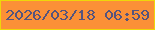 文字の大きさ：4、枠の色：efd60a、背景の色：fb9037、文字の色：55547d 無料ブログパーツのブログ時計