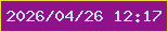 文字の大きさ：2、枠の色：efd940、背景の色：8f128a、文字の色：cde3f3 無料ブログパーツのブログ時計