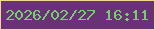 文字の大きさ：1、枠の色：efd98b、背景の色：6a3176、文字の色：74d06d 無料ブログパーツのブログ時計